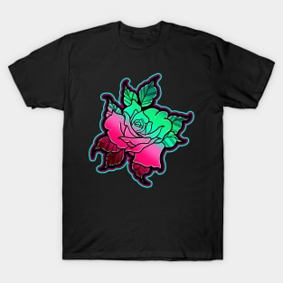 colorful gradient blend rose T-Shirt